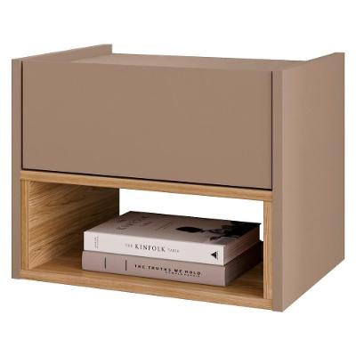 Mesa de Cabeceira Suspensa Florença 1 Gaveta MDF e MDP Moderno Fendi Casa D Móveis
