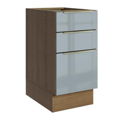 Balcão De Cozinha 40 Cm 3 Gavetas (sem Tampo) Rustic/cinza Lux Madesa Rustic/cinza
