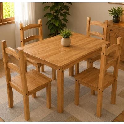 Mesa de Jantar Provenza 4 Lugares Tampo MDF Madeira Maciça Mel Amoudi Móveis