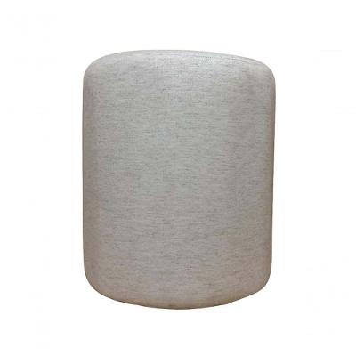 Puff Redondo Não é Segredo Linho Cru Mesclado Pé Fixo 40x45 Nspr11l-f