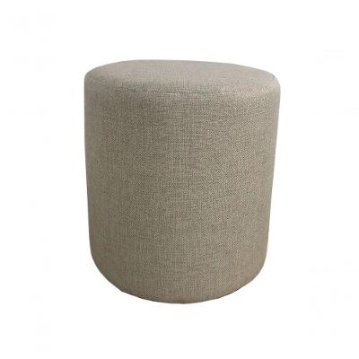 Puff Redondo Não é Segredo Linho Palha Pé Fixo 40x45 Nspr08l-f