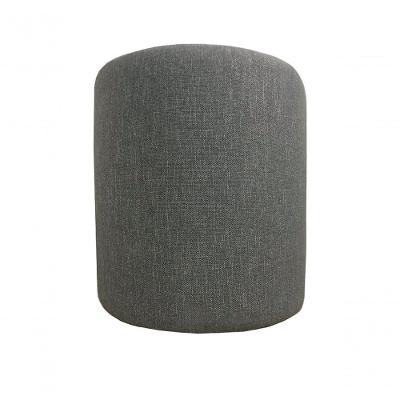 Puff Redondo Não é Segredo Linho Cinza Vazado Pé Fixo 40x45 Nspr03l-f