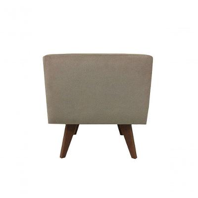 Puff Pé Palito Quadrado Não é Segredo Suede Marrom Claro 40x45