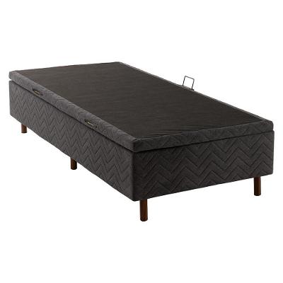 Base para Cama Box Solteiro Lotus em Madeira com Baú Titânio Kappesberg