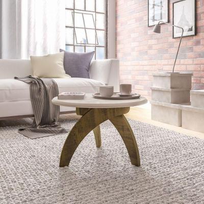 Mesa de Centro Jade Quadrada MDF 74cm Off White e Pinho Artely