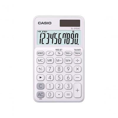 Calculadora de Bolso Casio SL-310UC-WE com 10 Dígitos, Cálculo de Horas e Teclado com Memória Branco