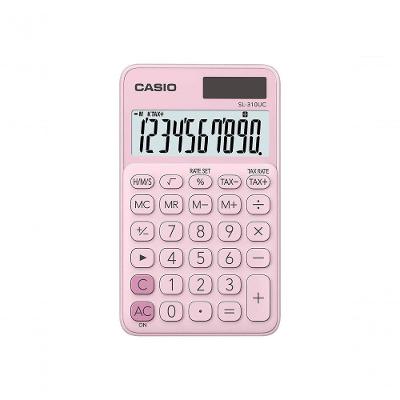 Calculadora de Bolso Casio SL-310UC-PK com 10 Dígitos em Formato Portátil para Estudos Rosa