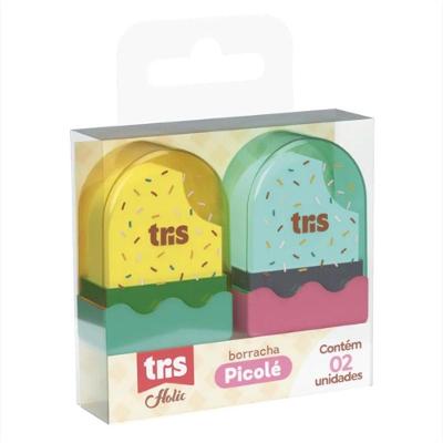 Borracha Tris Picolé Holic Fofurices com Textura Macia ECO PVC Não Tóxico Kit 2 Unidades