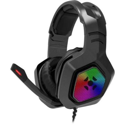 Headset Gamer Black Hawk com Conexão P2 e USB, Cancelamento de Ruído e Iluminação RGB Preto