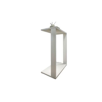 Mesa Lateral para Sofá Estilo Industrial MDF 100% MDF 60CM Branco