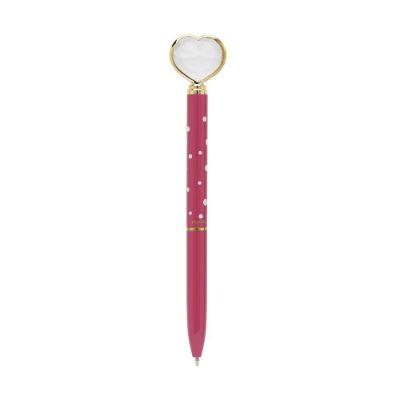 Caneta Esferográfica Molin do Brasil Coração de Diamante Magenta Corpo Metálico Escrita 1,0MM Preta