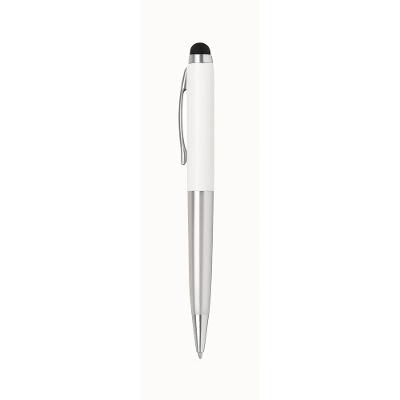 Caneta Esferográfica Metálica BRW Touch Glam Ponta Média 1,0MM Tinta Azul com Clip Branco