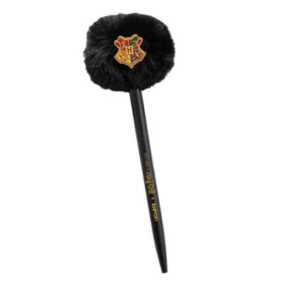 Caneta Esferográfica Leonora Pompom com Aplique Harry Potter Leoarte Ponta 1MM em Metal Preto