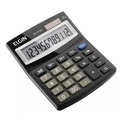 Calculadora de Mesa Higipack 12 Dígitos com Visor LCD Inclinado e Energia Solar e Bateria Preto