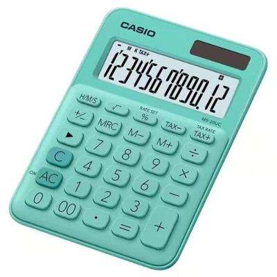 Calculadora de Mesa Casio MS20UC com 12 Dígitos e Tela Grande de Fácil Leitura Verde