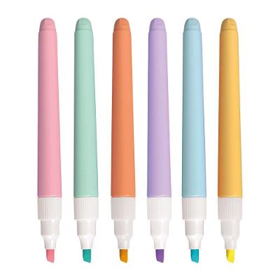 Marca Texto Cis Lumini Lite Ponta Chanfrada Kit 6 Unidades em Cores Pastel Suaves