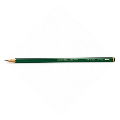 Lápis Preto Técnico Faber-Castell 9000 8B com Grafite de Alta Qualidade e Formato Sextavado Preto