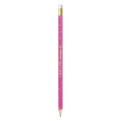 Lápis Preto Tilibra Redondo Corpo com Glitter Nº2 Traço Macio Madeira 1 Unidade Rosa Escuro