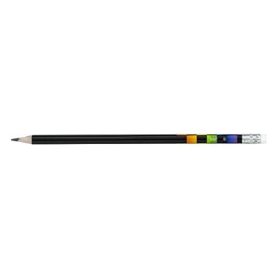 Lápis Preto Escolar HB BRW Rainbow BRW Estampa 2 com Ponta Precisa e Grafite de Qualidade Preto