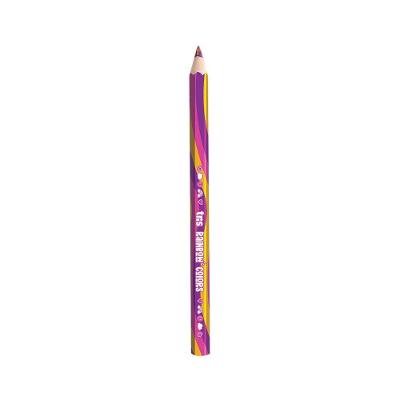 Lápis de Cor Jumbo Tris Rainbow Colors Mina Macia 1 Unidade Roxo Amarelo Escuro e Rosa Escuro