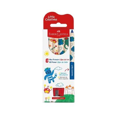 Lápis de Cor Faber-Castell Little Creatives com Fórmula Suave 6 Cores com Apontador