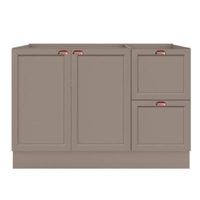Balcão para Pia 12525 2 Portas 3 Gavetas MDP MDF 120cm Cinza Poliman Móveis