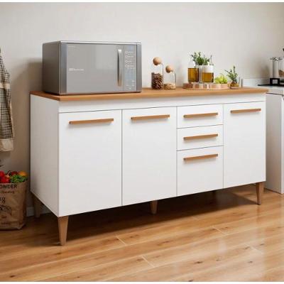 Balcão para Cozinha Toronto 4 Portas 2 Gavetas 1,53cm Branco Kaiki Móveis