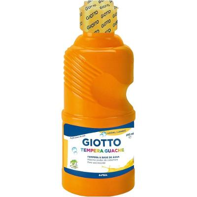 Têmpera Guache Giotto Alta Qualidade 250ML 1 Unidade para Uso Artístico e Escolar Laranja