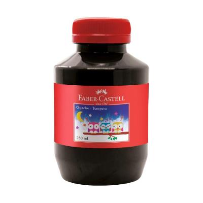 Tinta Guache Escolar Faber-Castell 250ML com Cores Vivas e Miscíveis 1 Unidade Preto
