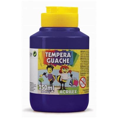 Tinta Guache Acrilex 02023 Não Tóxica Solúvel em Água Pote 250ML para Uso Escolar Violeta
