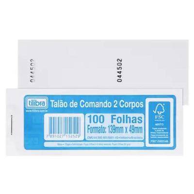 Talão de Comando Tilibra 2 Corpos 100 Folhas para Controle de Vendas e Emissão de Pedidos