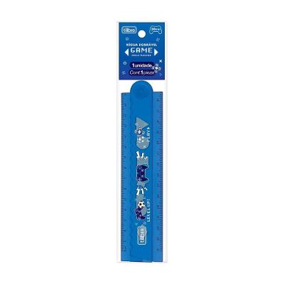 Régua Escolar Tilibra Régua 30cm Dobrável Azul em Plástico Resistente com Estampa Gamer 30CM 1
