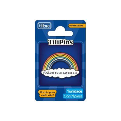 Pin de Metal Tilibra Tilipins Modelo 13 com Acabamento Brilhante 2,5CM 1 Unidade