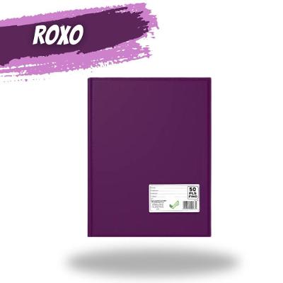 Pasta Catálogo A4 OEM Organizadora com Visor 50 Envelopes Plásticos Internos para Documentos Roxo