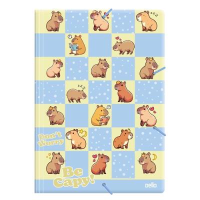 Pasta Aba Elástico Dello Be Capy Capivara para Documentos Formato A4 1 Unidade Azul