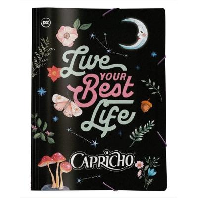 Pasta Aba Elástica Ofício DAC Capricho Modelo 2 com Espessura Super Resistente Formato 332 mm X 232