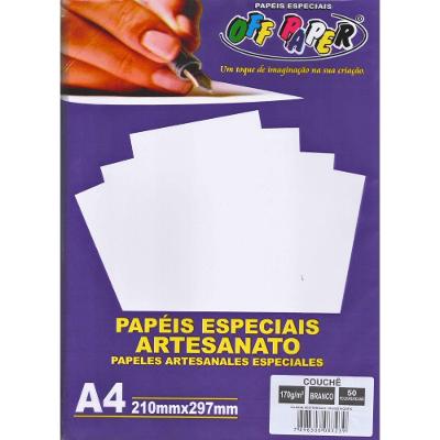 Papel Couchê Off Paper Linha Profissional Brilho 170 G-M² A4 50 Folhas Branco