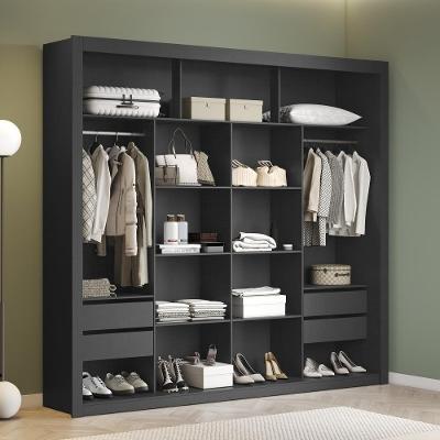 Closet 100% Mdf 4 Gavetas 230 Cm Nt6060 Preto Tx Amoudi Móveis Preto Tx