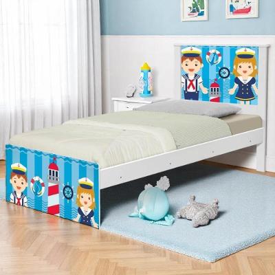 Cama Juvenil Solteiro Zap Marinheiros com Colchão Branco Mais de Casa