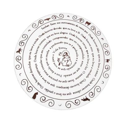 Mandala Oração de São Francisco em MDF 60CM Branco Trovarelli Móveis