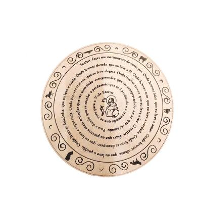 Mandala Decorativa Oração de São Francisco em MDF 30CM Natural Marrom Trovarelli Móveis