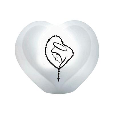 Luminária Coração Nossa Senhora em Plástico Polietileno 27x22x16CM Branco Bivolt 110-220V