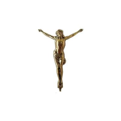 Estátua Cristo Jesus em Alumínio Fundido 30cm Dourado Ouro Velho Mard Metais