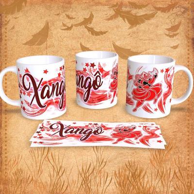 Caneca de Porcelana Orixás Xangô 325ML para Presente e Uso Diário Fundo Colorido Outras Marcas