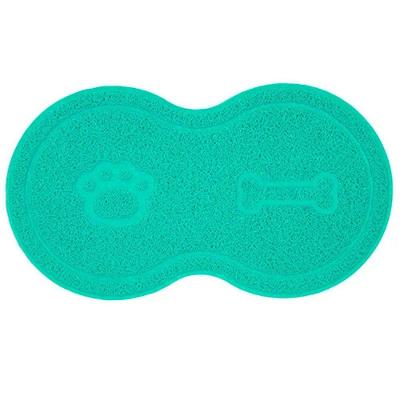 Tapete para Comedouro Pet OEM Tapete Pet Vinílico Uzoo Cachorro e Gato PVC Turquesa 46x26cm 1