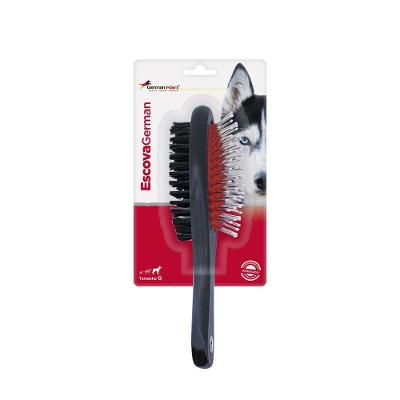 Escova Dupla Germanhart g para Cães e Gatos Marrom em Madeira Aço Inoxidável e Nylon