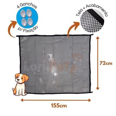 Cerca para Cachorros OEM Tamanho g 72CM X 155CM para Portas Ambiente Interno Tela Voley Preto