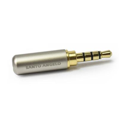 Conector P3 Santo Angelo P3 SAS OP03 para Cabo de Áudio para Smartphone TRRS Estéreo Prata e Dourado