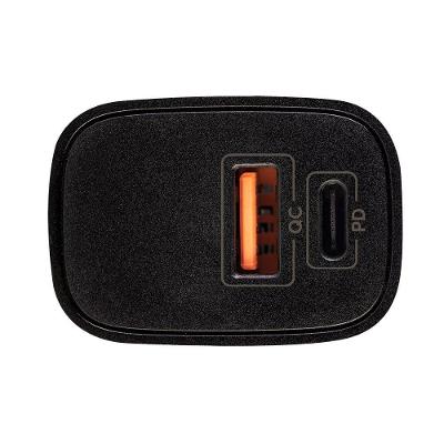 Carregador Fonte Turbo Bivolt MDM Compatível Type C Carregamento Rápido USB-A e PD Preto 1 Unidade