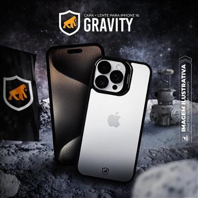 Capa para Celular Gshield para Iphone 16 Plus Gravity com Proteção Contra Impactos e Riscos Preto